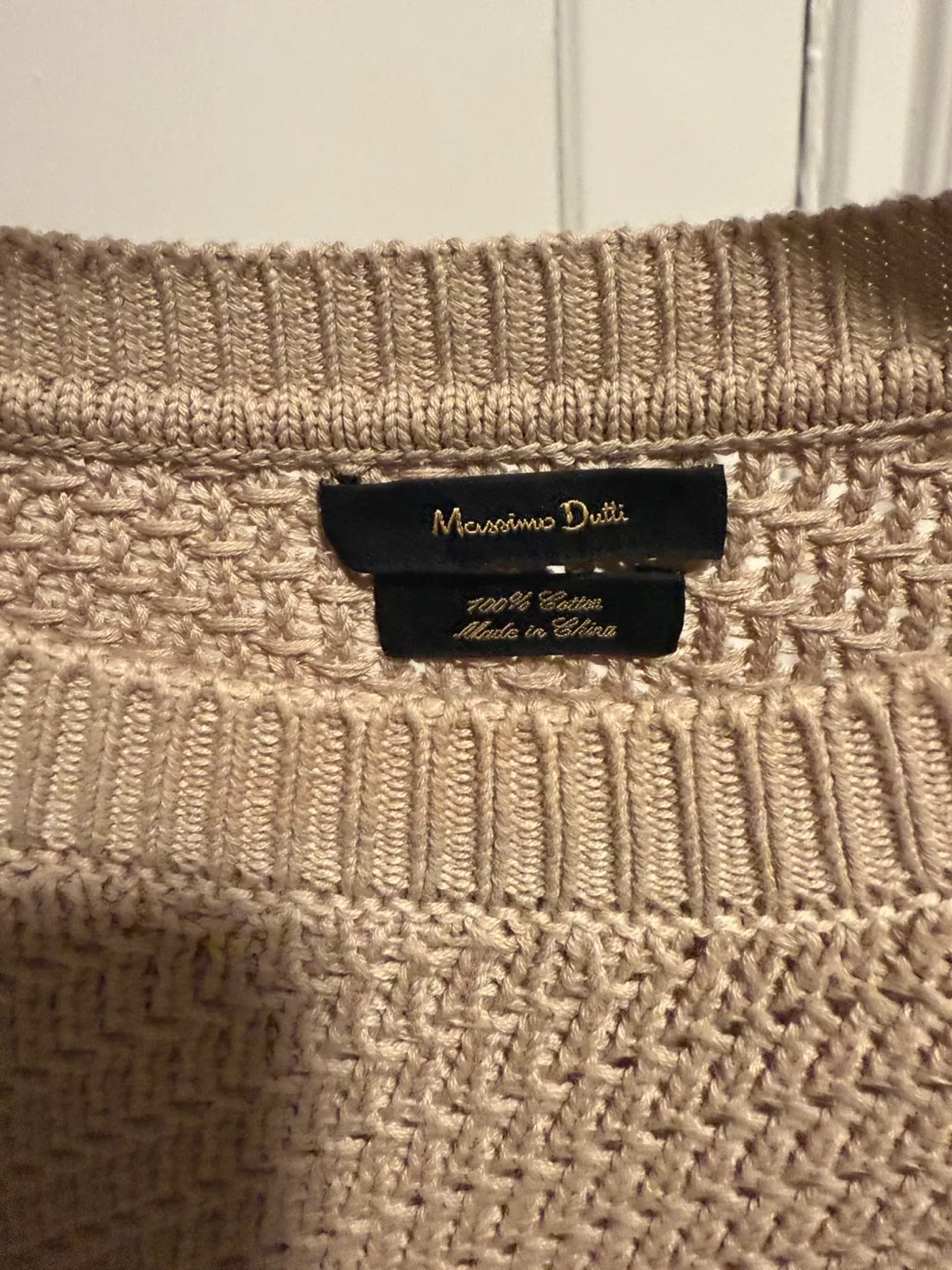 Massimo Dutti Beige Cotton Knit Sweater - Size M image indicator(2)