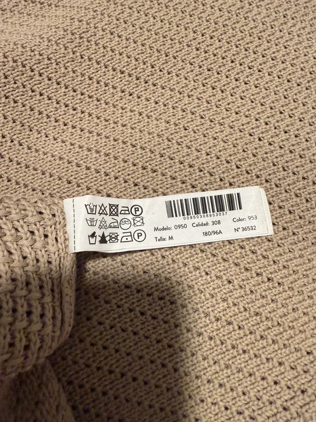 Massimo Dutti Beige Cotton Knit Sweater - Size M image indicator(3)