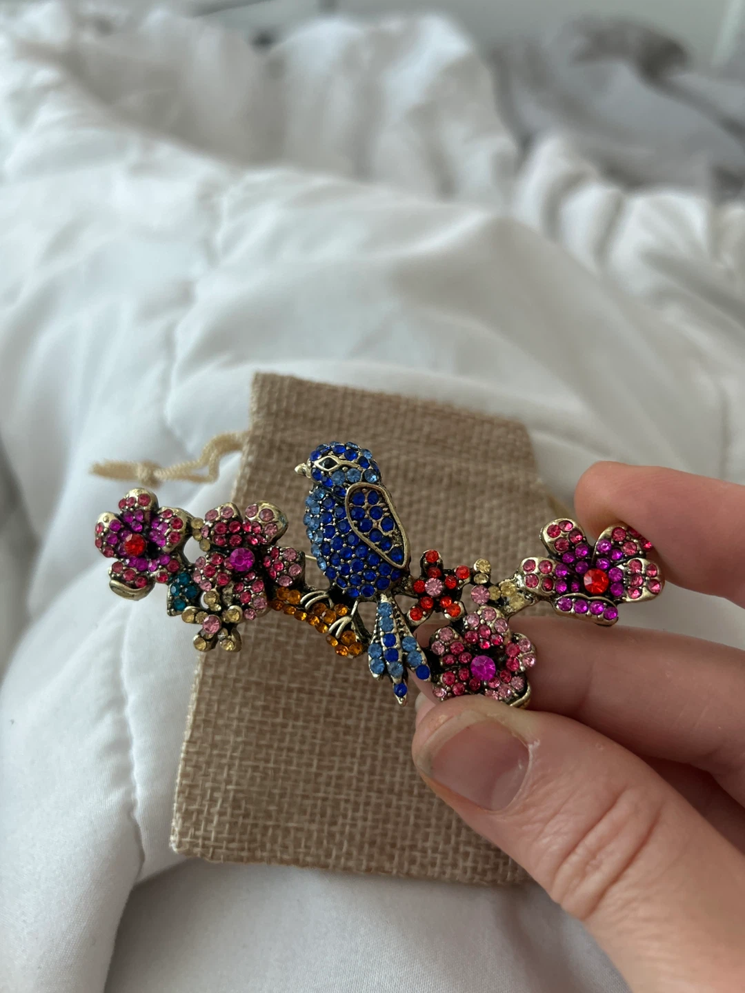 Bird and Flower Brooch