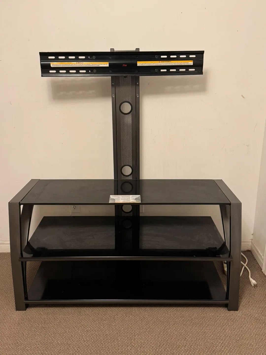 Black TV Stand with Mounting Bracket thumbnail