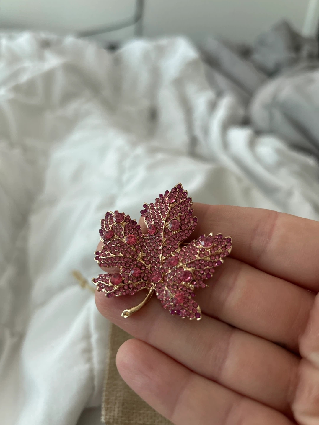Leaf Brooch Set - Pink & Green - photo 3
