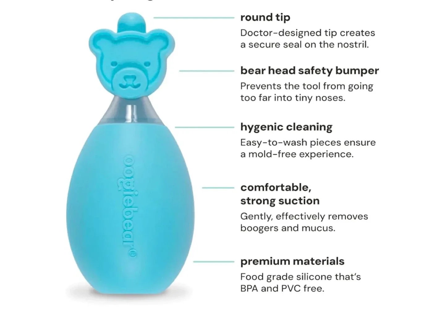 oogiebear Nose & Ear Aspirator - Baby Blue image indicator(3)