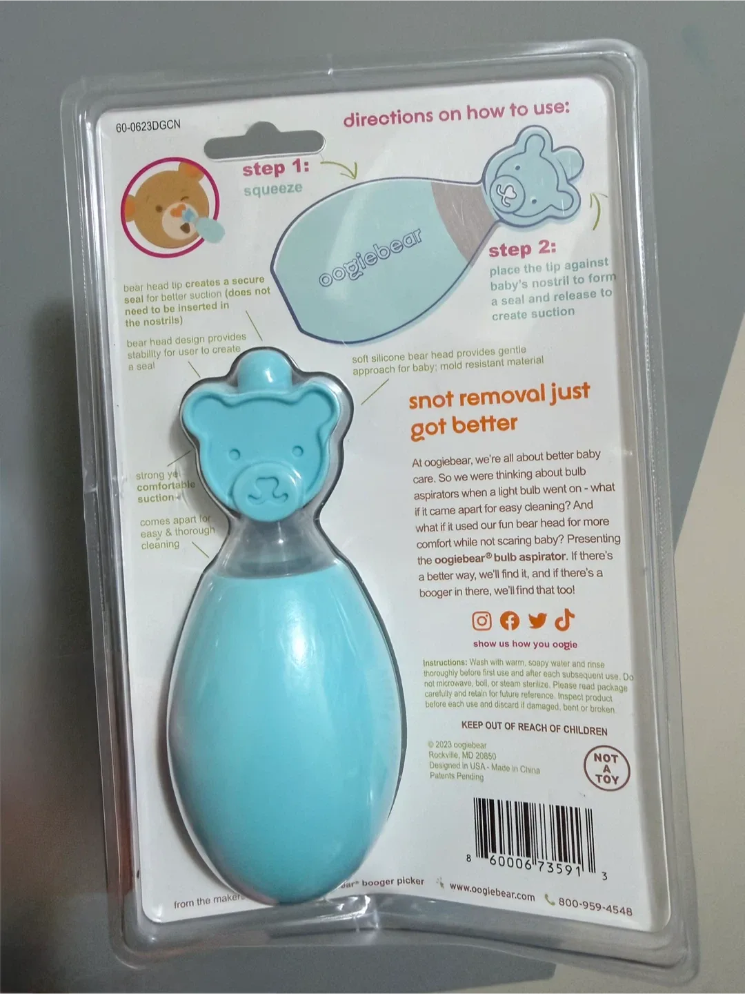 oogiebear Nose & Ear Aspirator - Baby Blue image indicator(5)