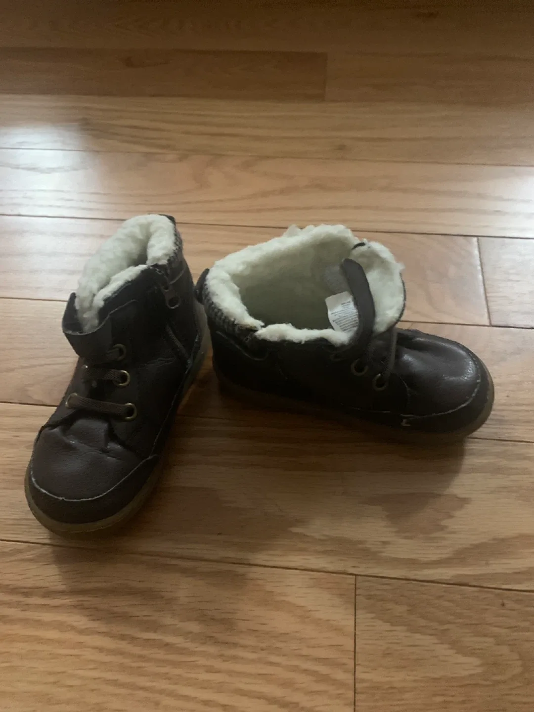 Stride Rite Brown Leather Boots Toddler Size 7 thumbnail