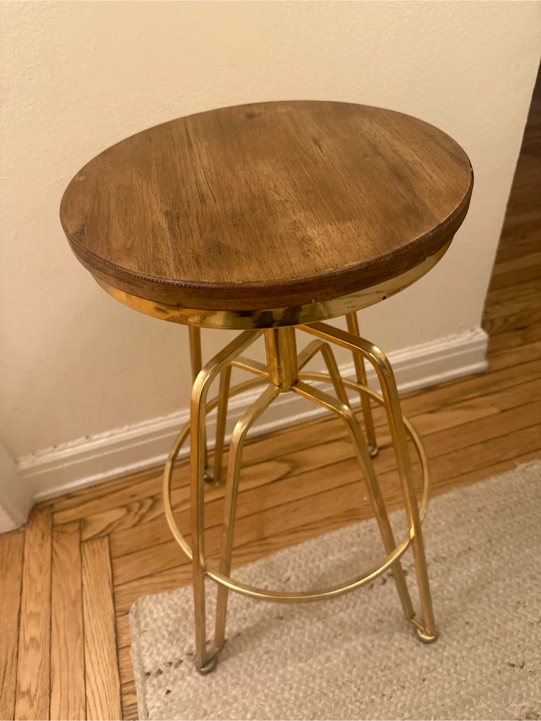 Walnut/ Gold Bar Stool - photo 2