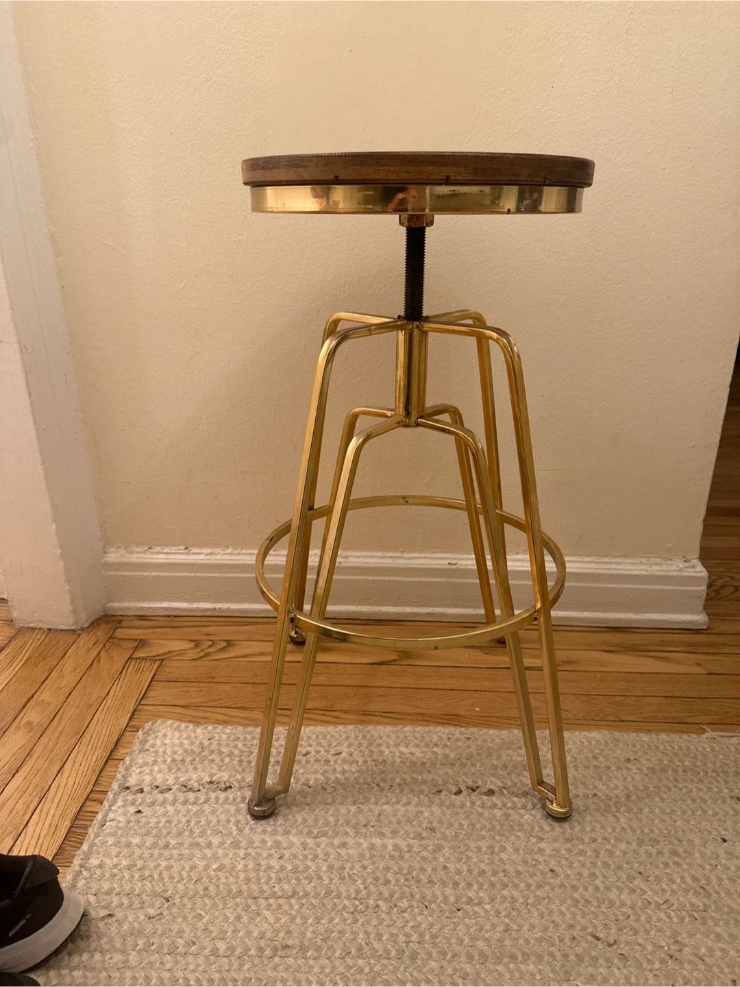 Walnut/ Gold Bar Stool