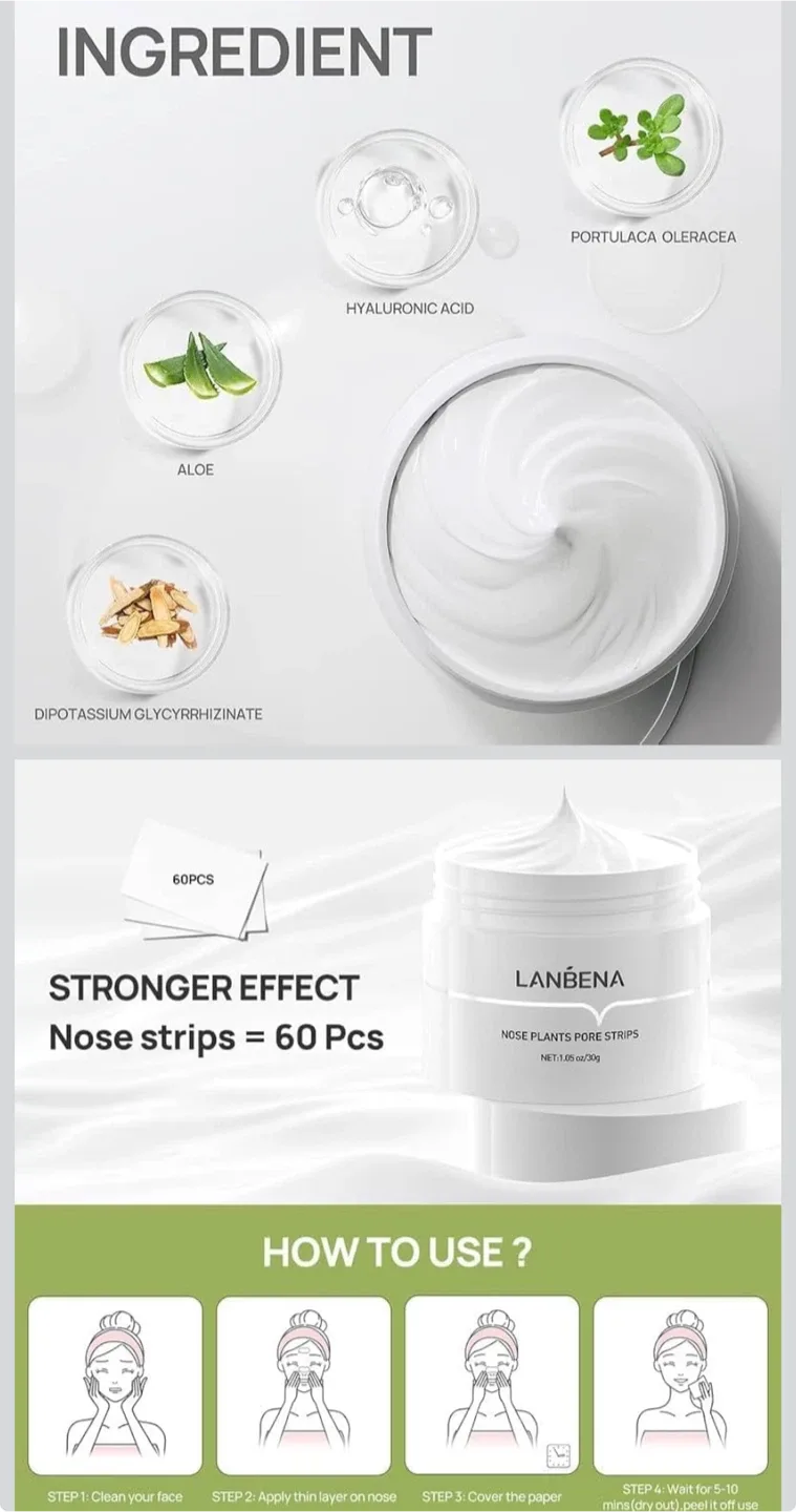 New LANBENA Nose Plants Pore Strips (60pcs) image indicator(2)