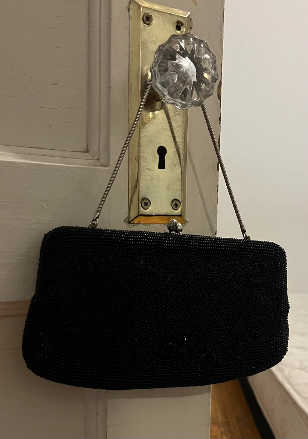 Vintage Black Beaded and Sequins Clutch