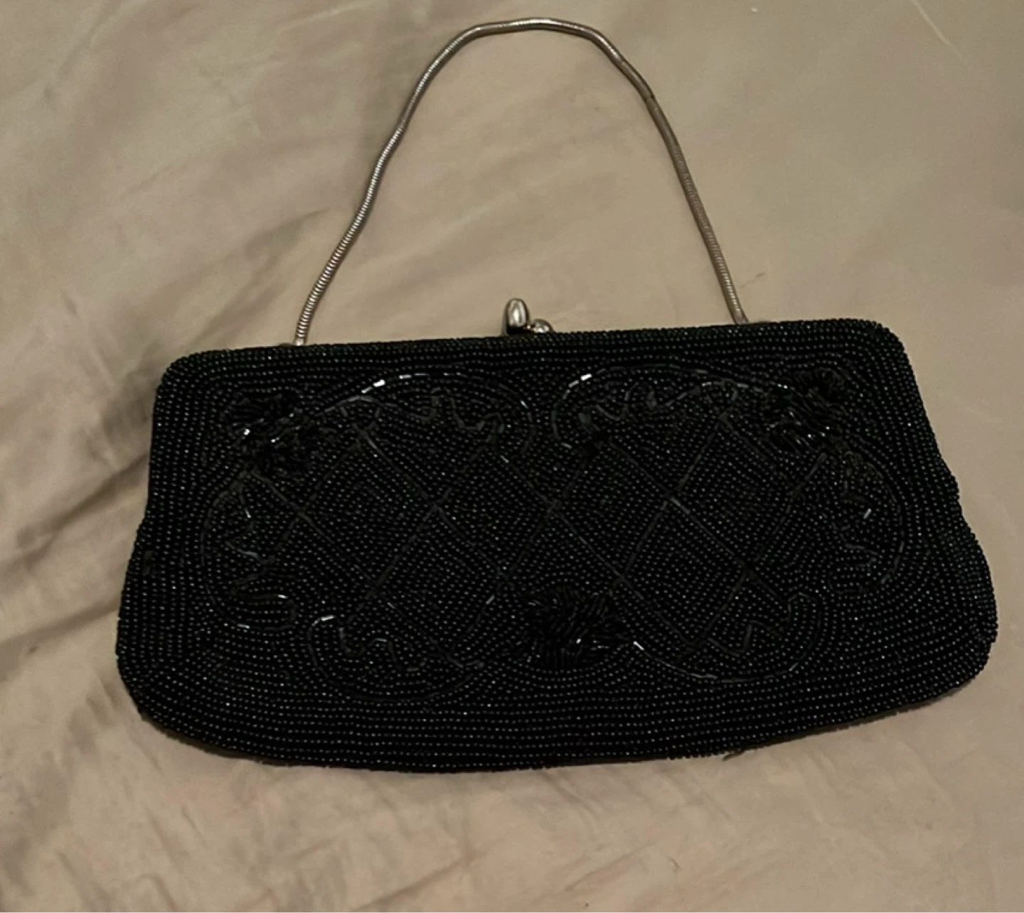 Vintage Black Beaded and Sequins Clutch - photo 2