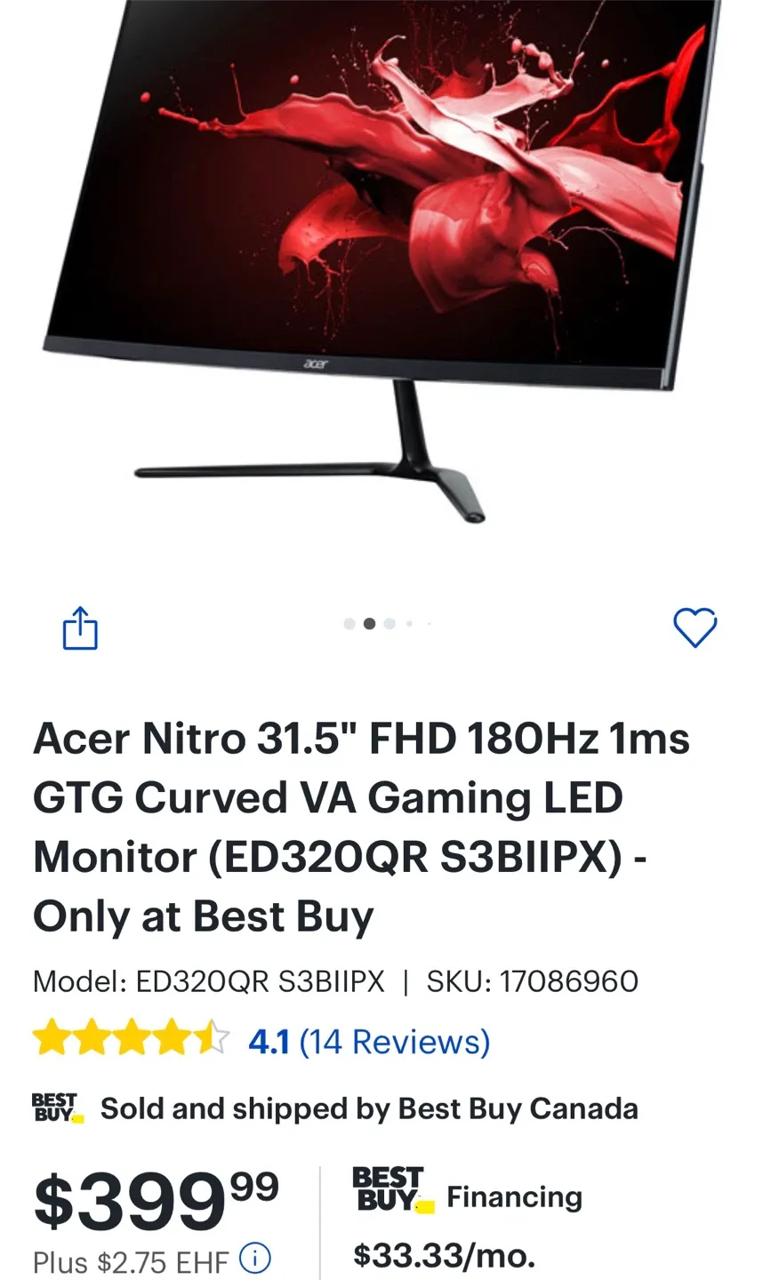 Acer Nitro ED320QR 31.5" Curved Gaming Monitor image indicator(4)