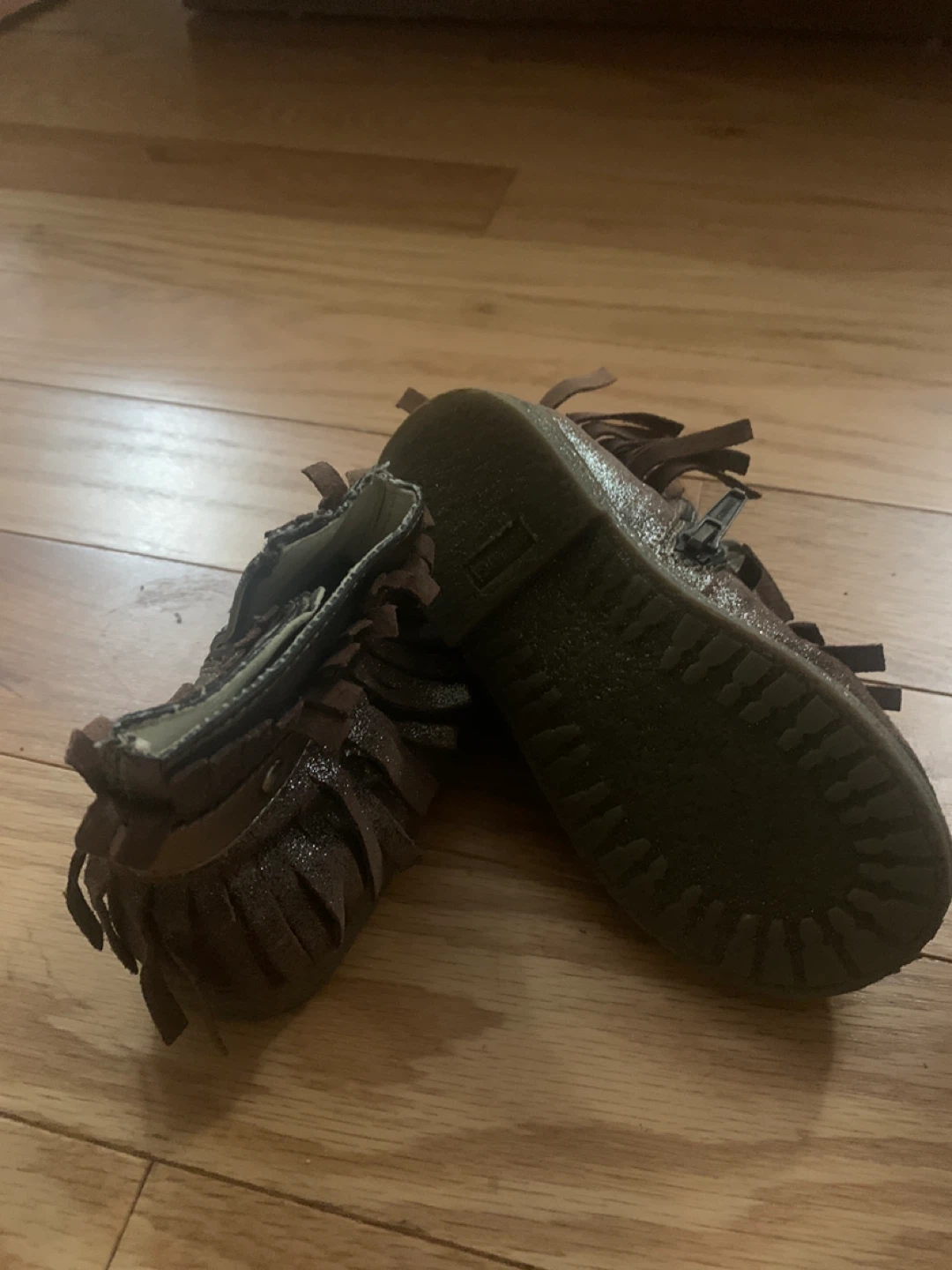 Primigi Brown Leather Fringe Boots - Size 24 - photo 2