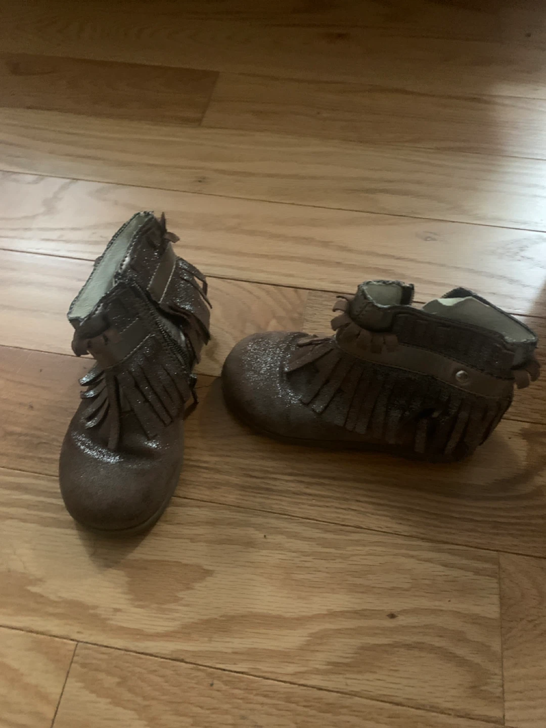 Primigi Brown Leather Fringe Boots - Size 24