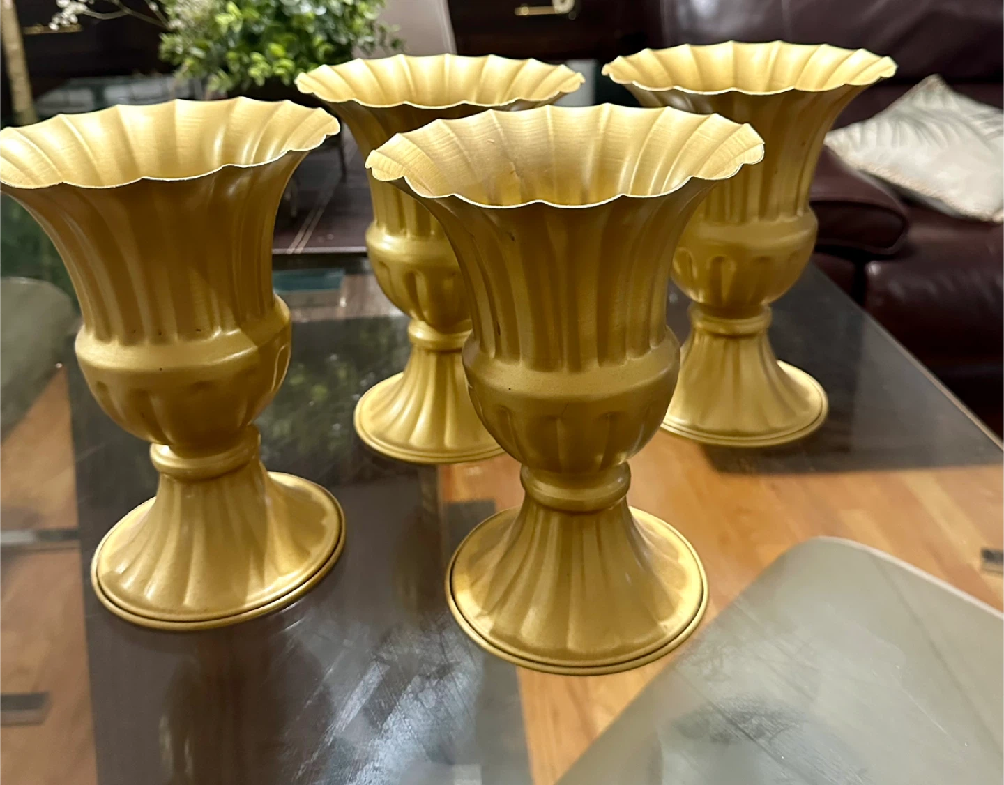 Gold Decorative Vases - Set of 4