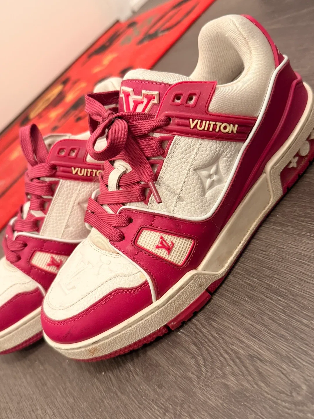Louis Vuitton Pink/White Sneakers image indicator(2)