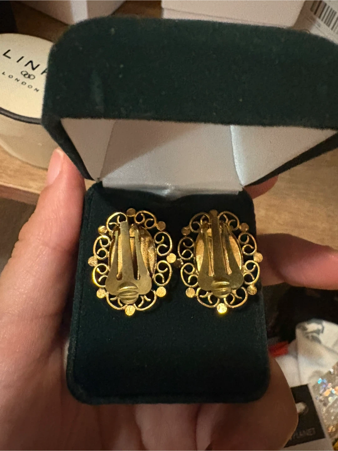 Vintage Gold Tone Clip On Earrings - photo 4