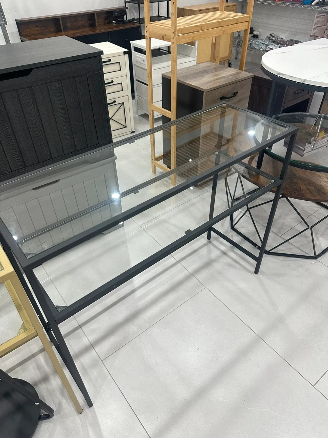 Glass Top Console Table image indicator(2)