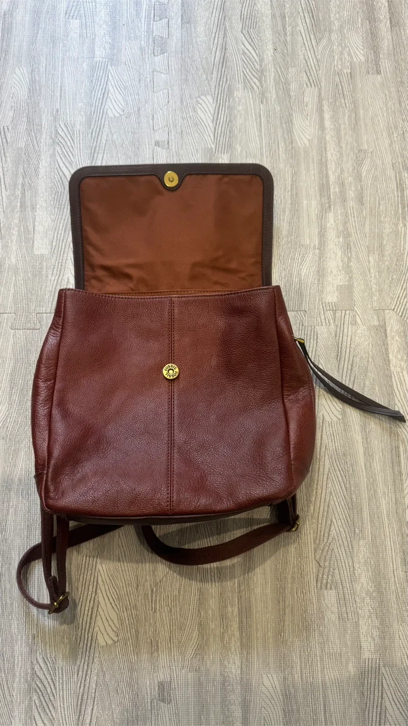 Fossil Leather Backpack - Brown image indicator(2)