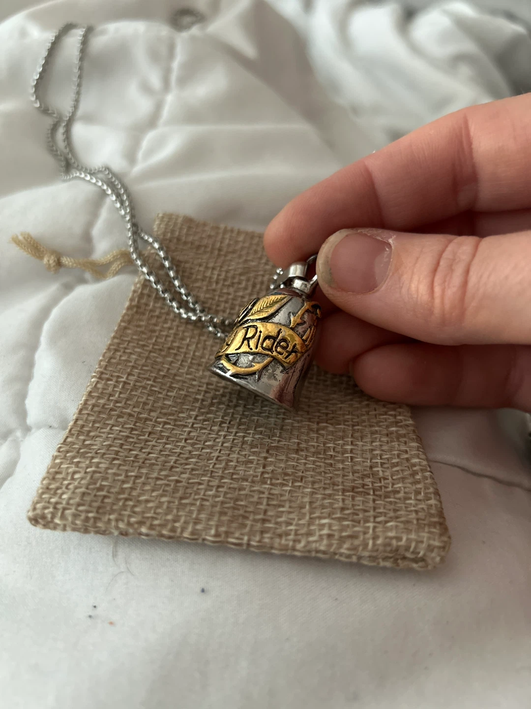 Ride Bell Necklace - Silver & Gold - photo 3