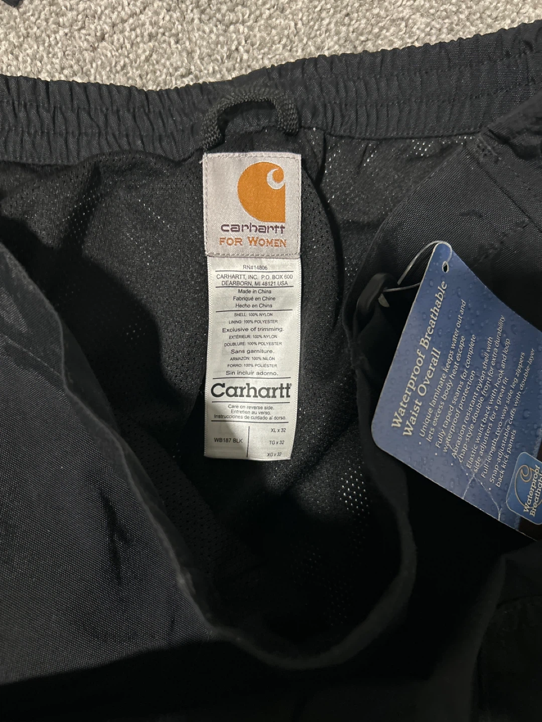 Carhartt for Women Waterproof Breathable Waist Overalls - XL