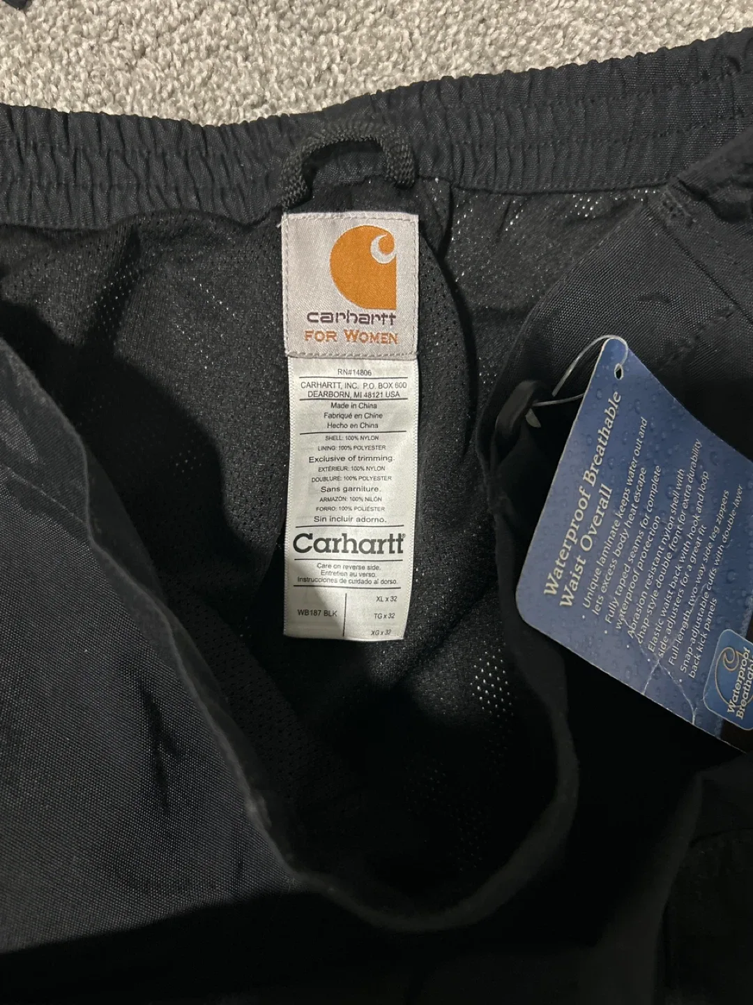 Carhartt for Women Waterproof Breathable Waist Overalls - XL