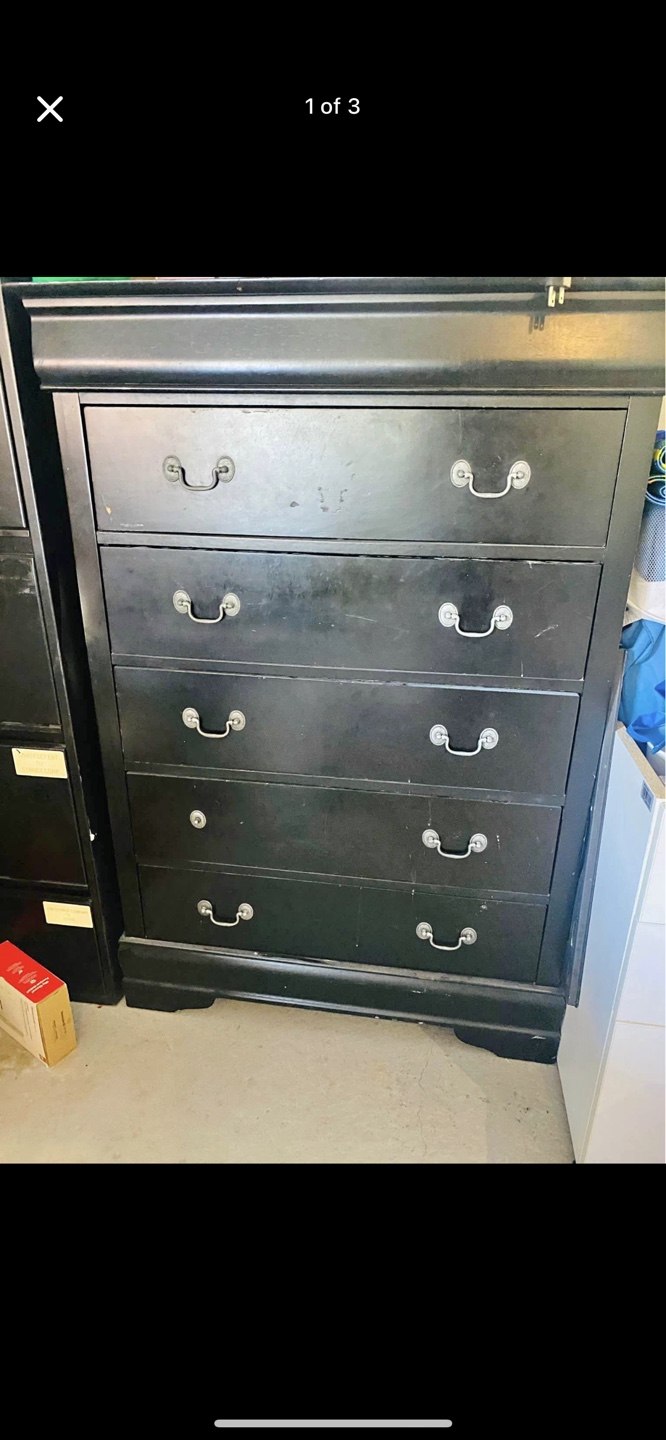 Black 5-Drawer Dresser - photo 2