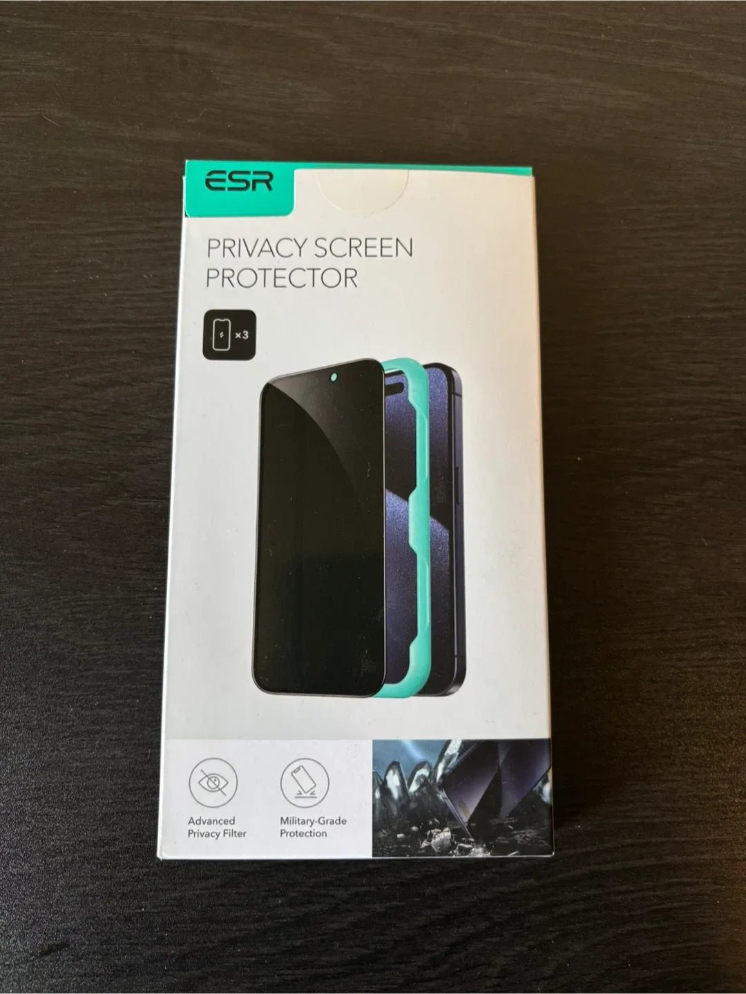 ESR iPhone 15 pro privacy screen protector 2 pack thumbnail
