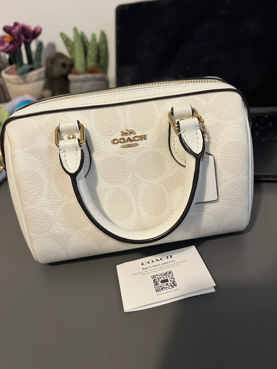 Coach White Leather Handbag