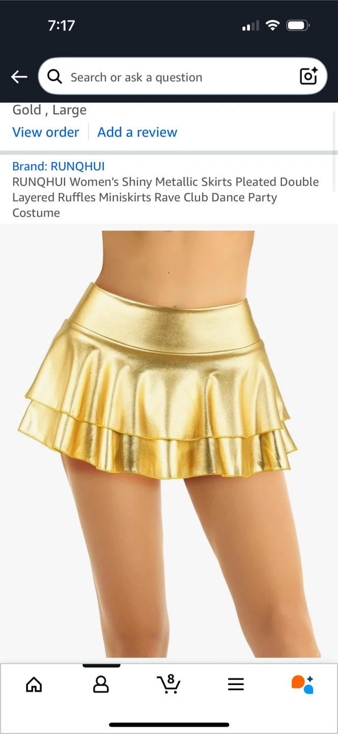 Gold mini mini skirt - size large (really small) - photo 3