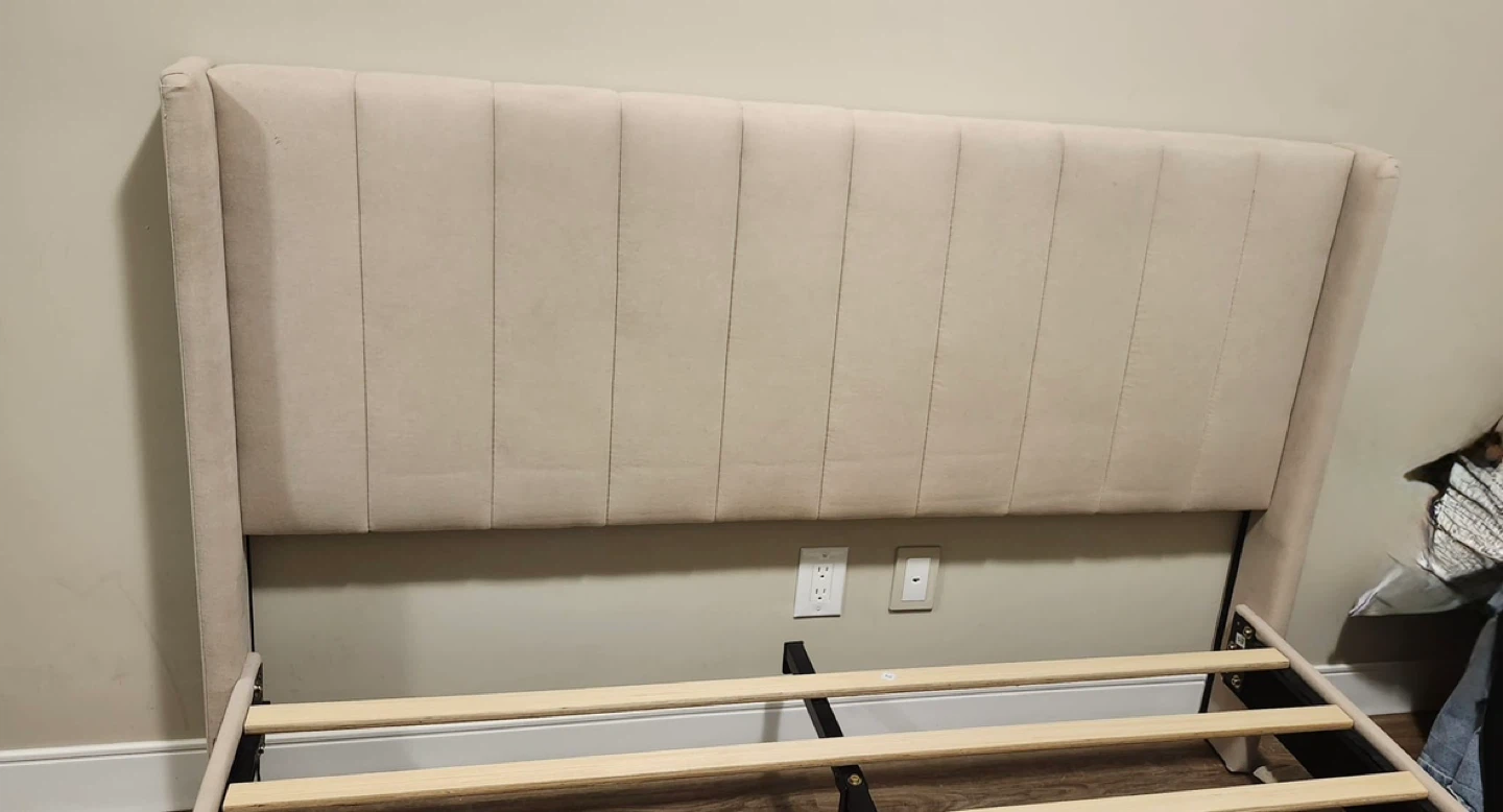 Bed Frame queen size- Beige - photo 4
