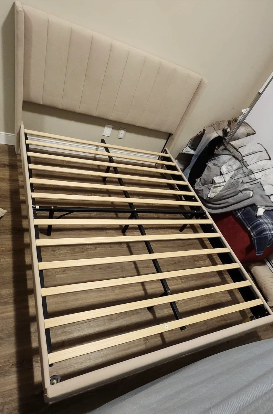Bed Frame queen size- Beige - photo 3