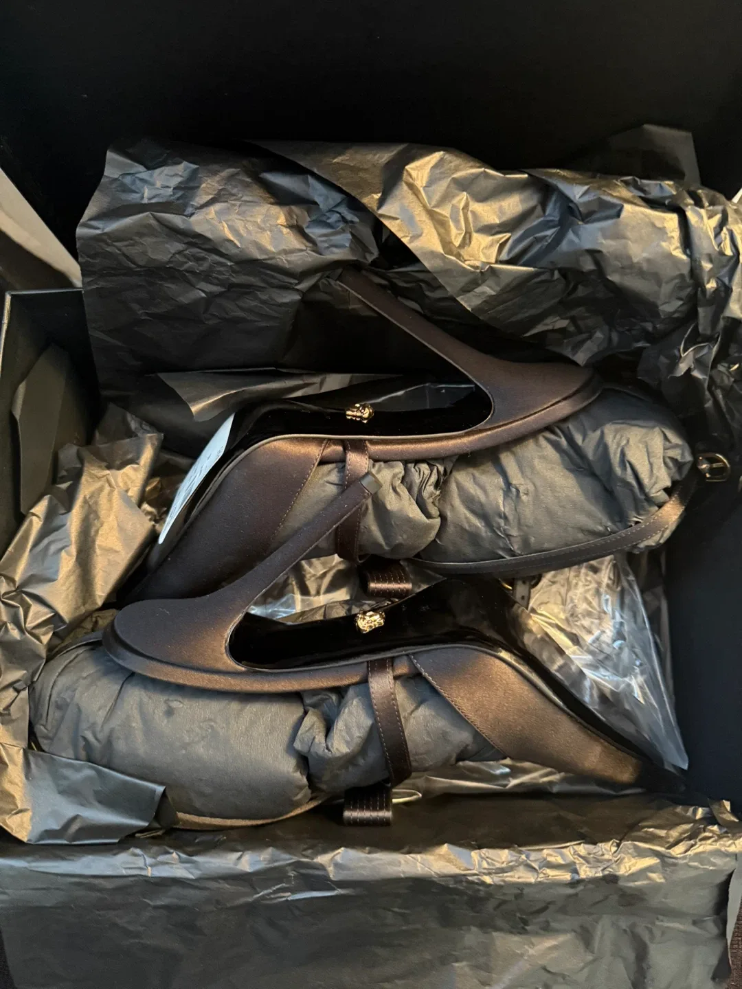 Versace Black Heels Size 40 image indicator(6)