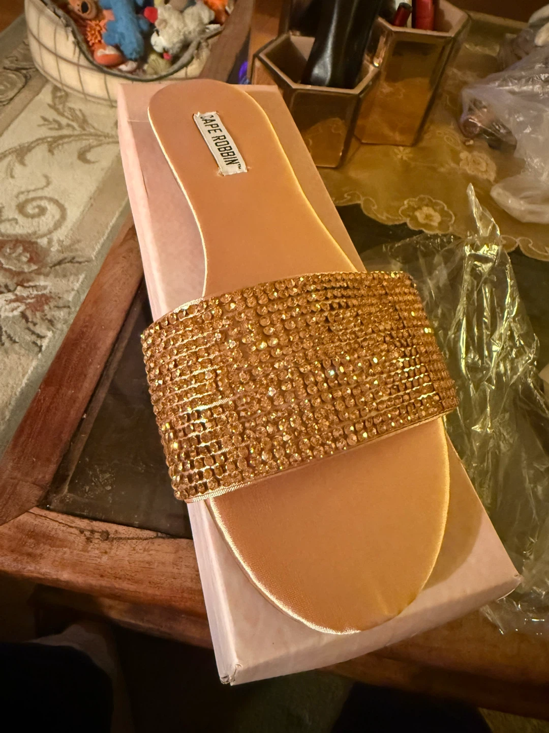 Cape Robbin Women's Crystal Embellished Slide Sandals - photo 2