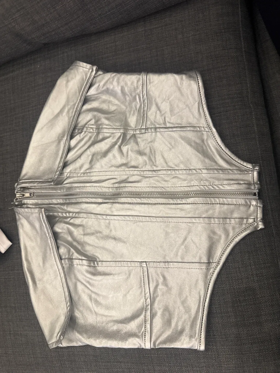 Silver Metallic Zippered Vest thumbnail