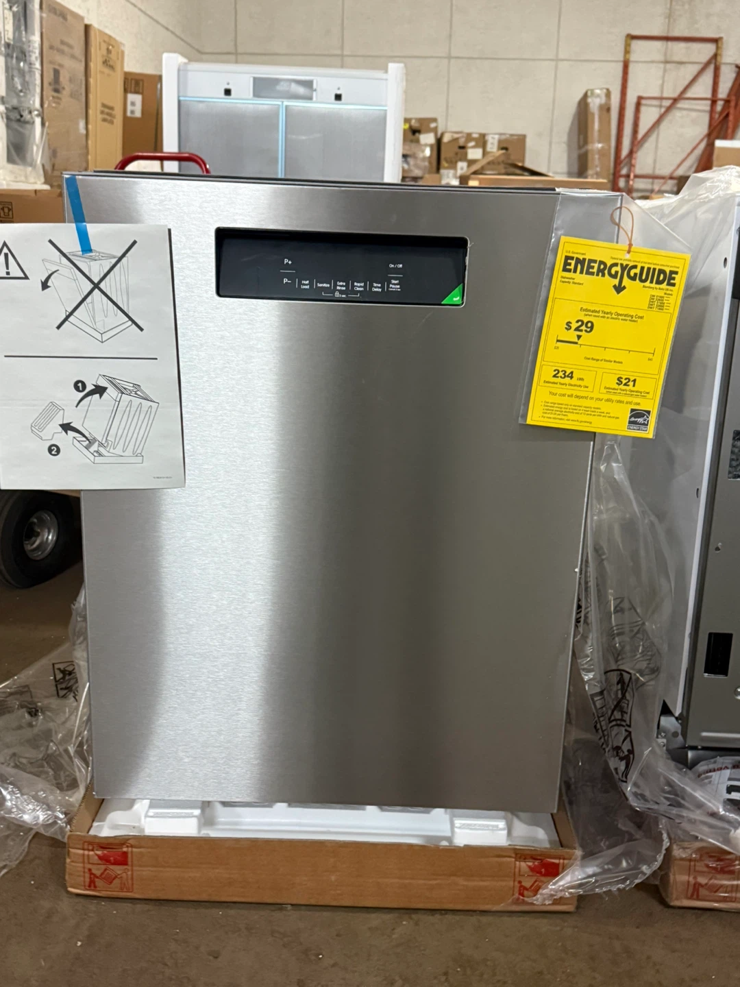 Stainless Steel Dishwasher - EnergyGuide $29/year