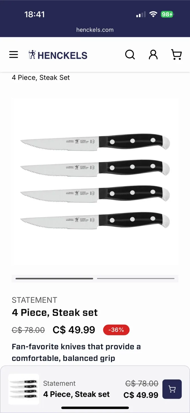 Henckels steak knife 4 set image indicator(3)