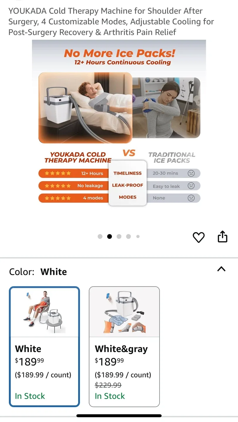 YOUKADA Cold Therapy Machine - Shoulder Recovery image indicator(2)
