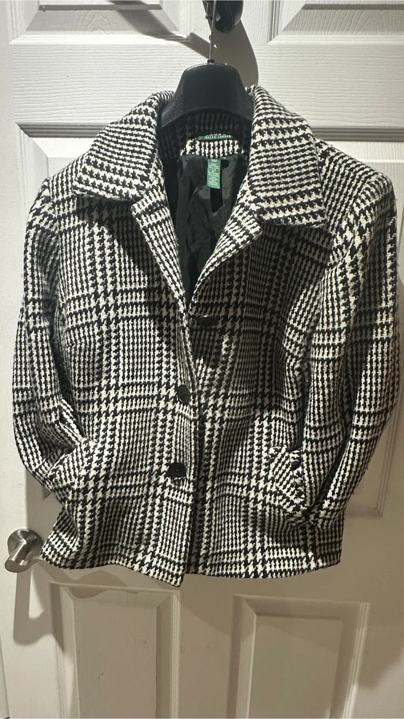 Lauren Ralph Lauren Houndstooth Wool Blend Jacket thumbnail
