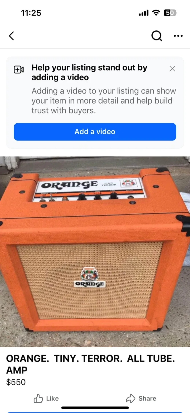 ORANGE.   TINY TERROR.  TUBE. AMP image indicator(2)