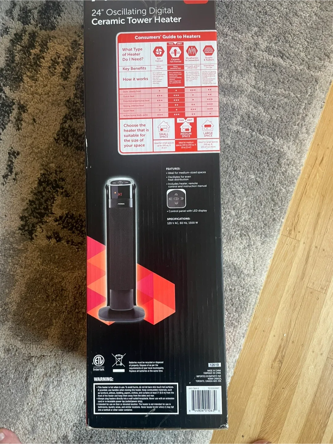 NOMA Tower Heater with Remote image indicator(7)