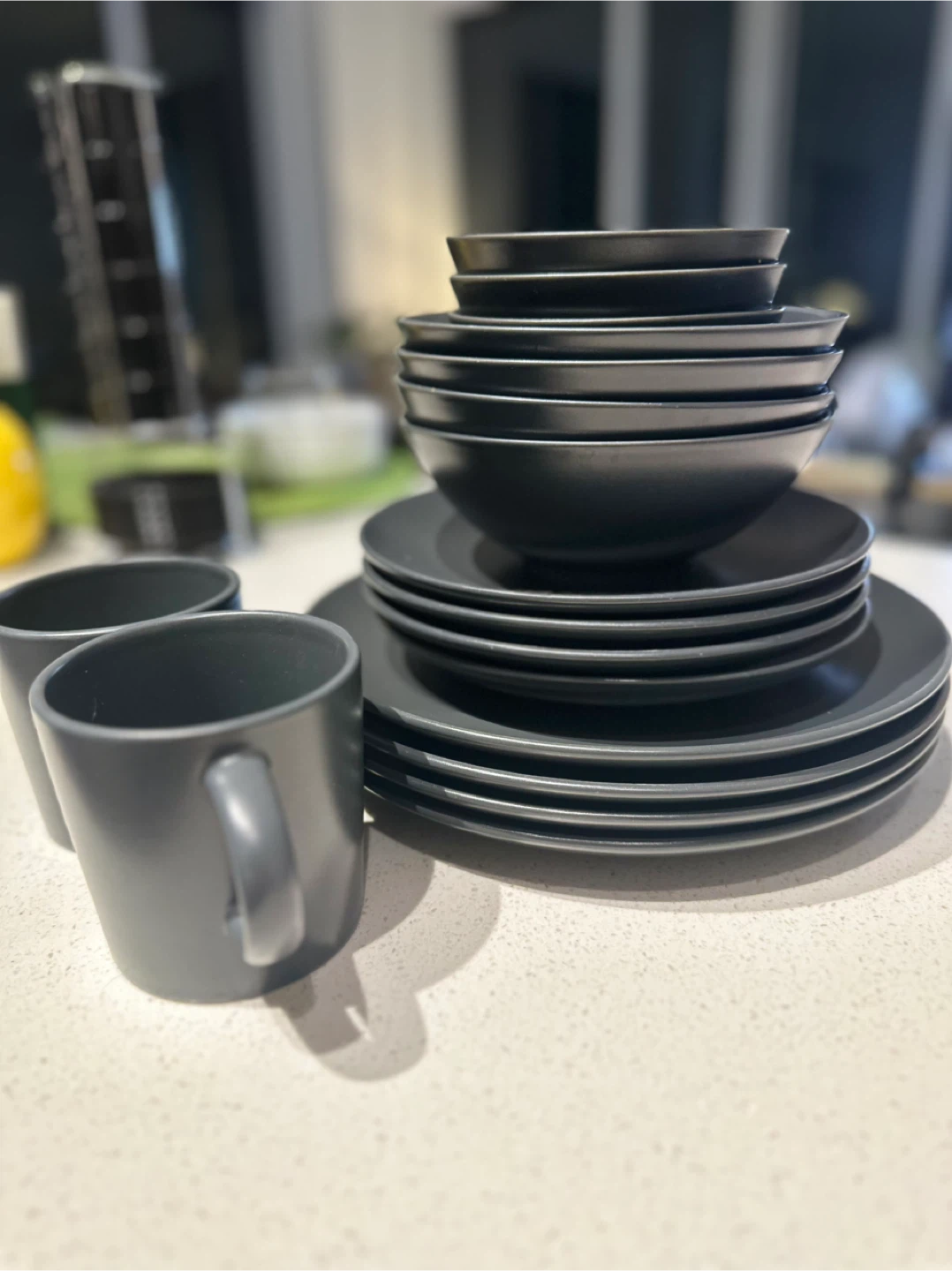 IKEA 18-Piece Dinnerware Set, Dark Grey - photo 2
