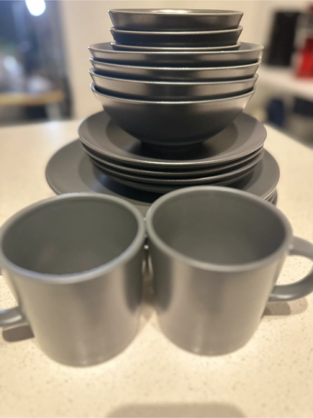 IKEA 18-Piece Dinnerware Set, Dark Grey - photo 5