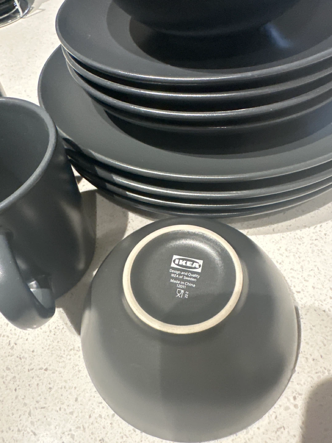 IKEA 18-Piece Dinnerware Set, Dark Grey - photo 4