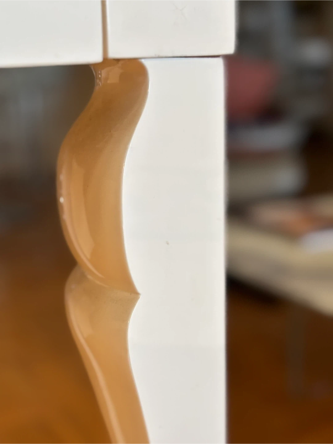 Modern-style white lacquer console table - photo 3