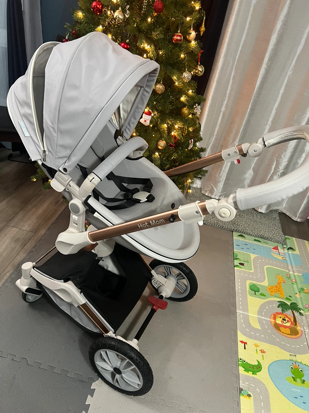 Hot Mom Baby Stroller - Grey & Rose Gold