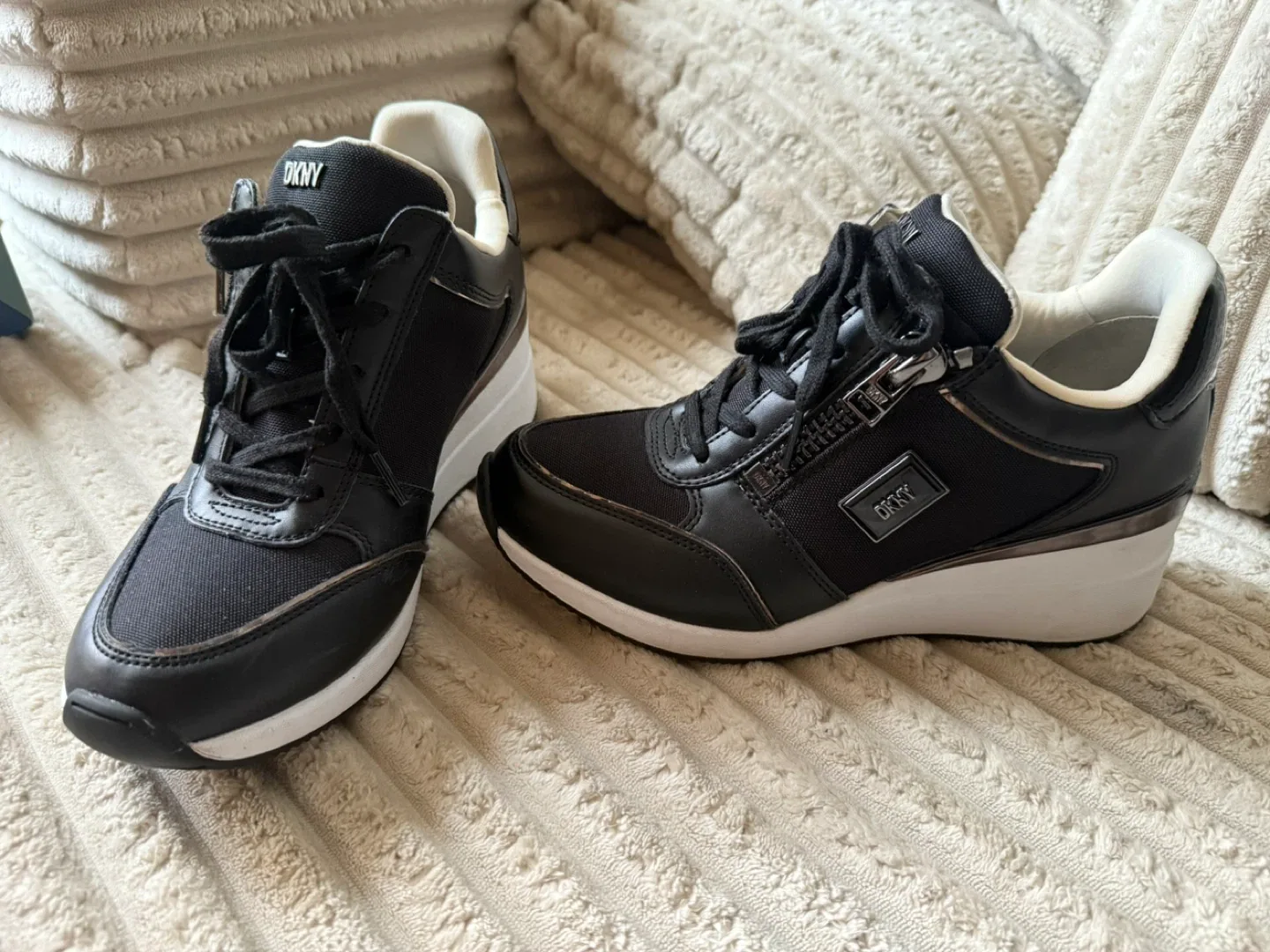 DKNY Black Wedge Sneakers image indicator(3)