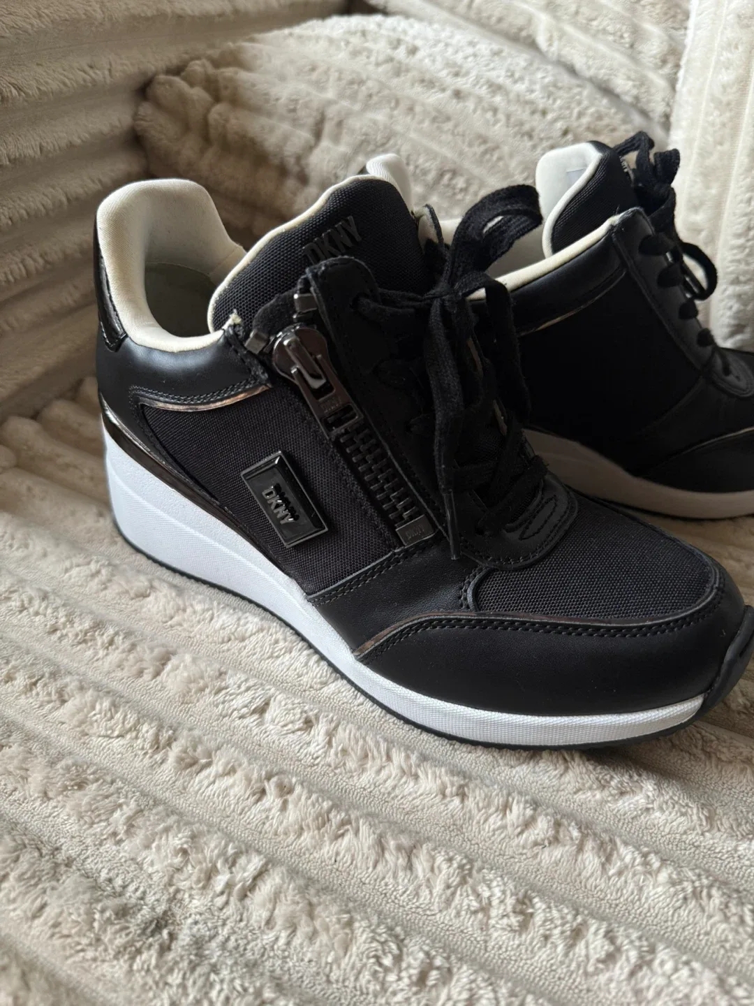 DKNY Black Wedge Sneakers image indicator(5)