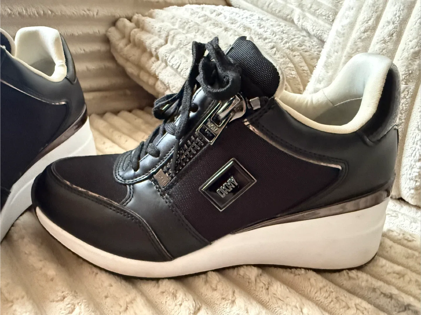 DKNY Black Wedge Sneakers image indicator(4)