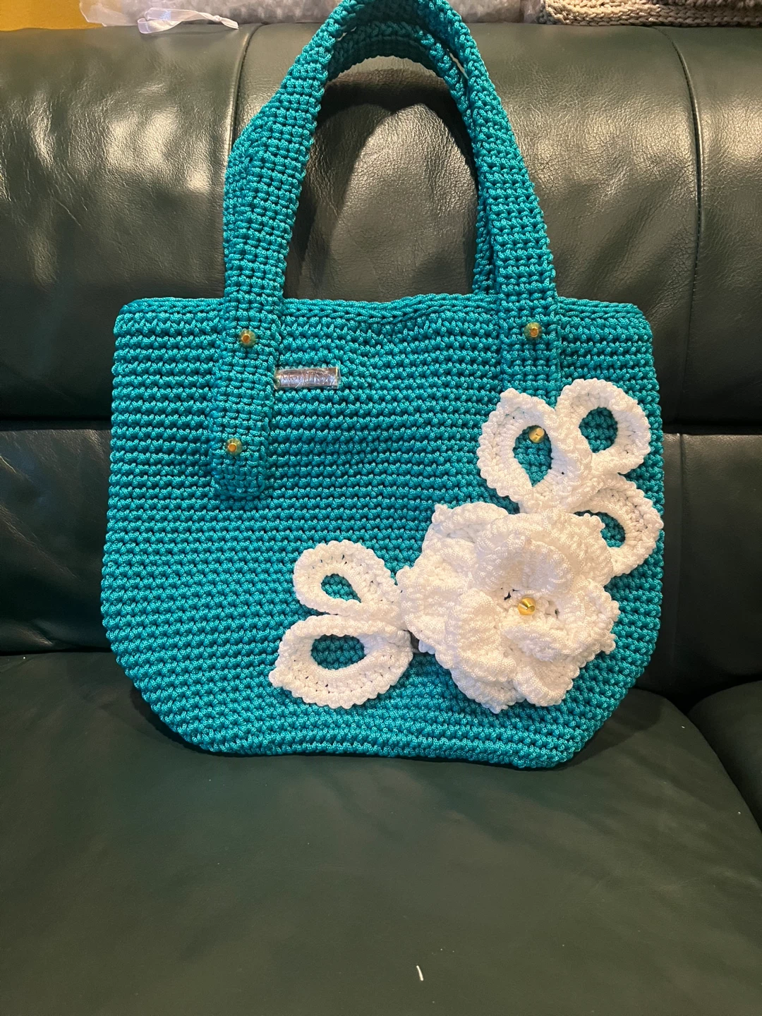 Handmade Crochet - Turquoise & White