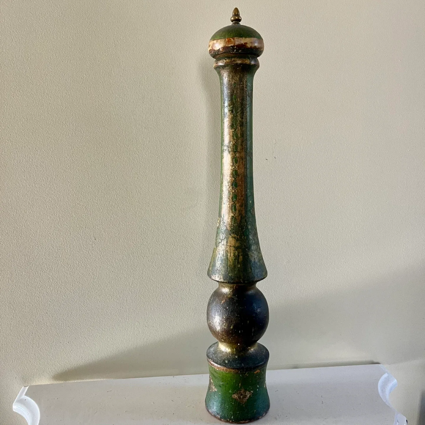 21” tall Mid-Century Hand-Painted Firenze Pepper Grinder thumbnail