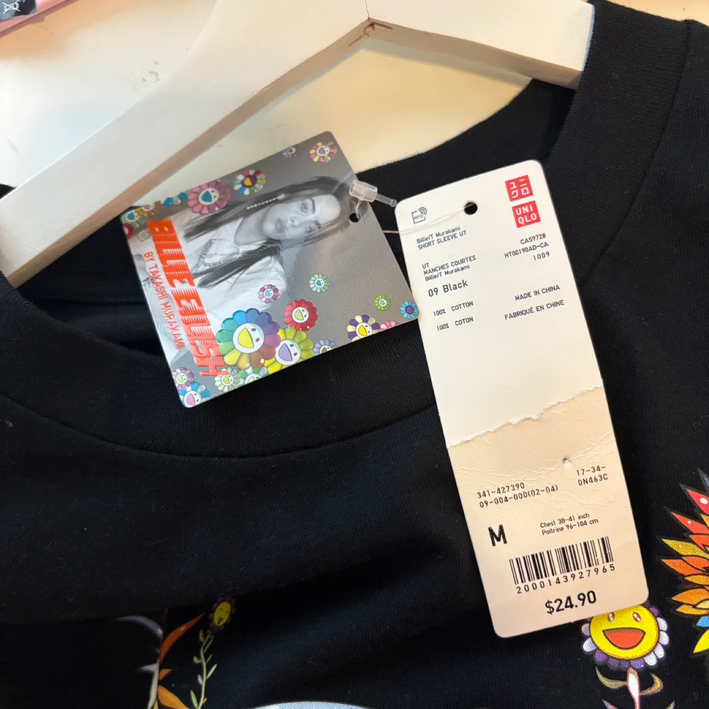 Uniqlo Billie Eilish Takashi Murakami Black T-Shirt Size M image indicator(7)